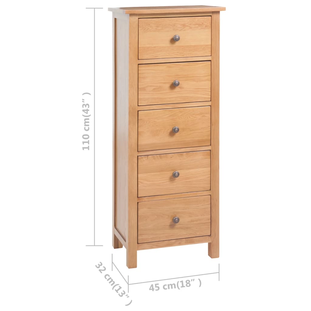 Tall Chest Of Drawers | Oak | Solid oak wood, MDF | Tall