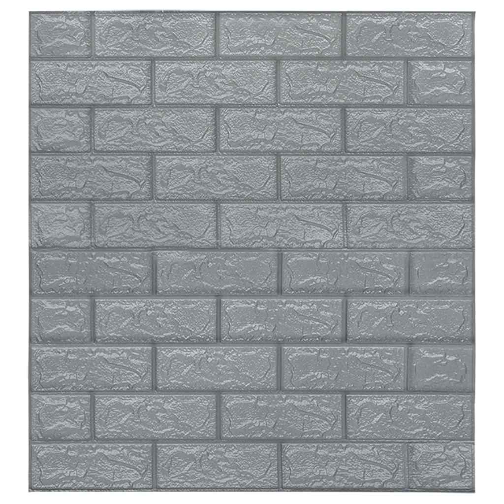 150723 vidaXL 3D Wallpaper Bricks Self-adhesive 40 pcs Anthracite