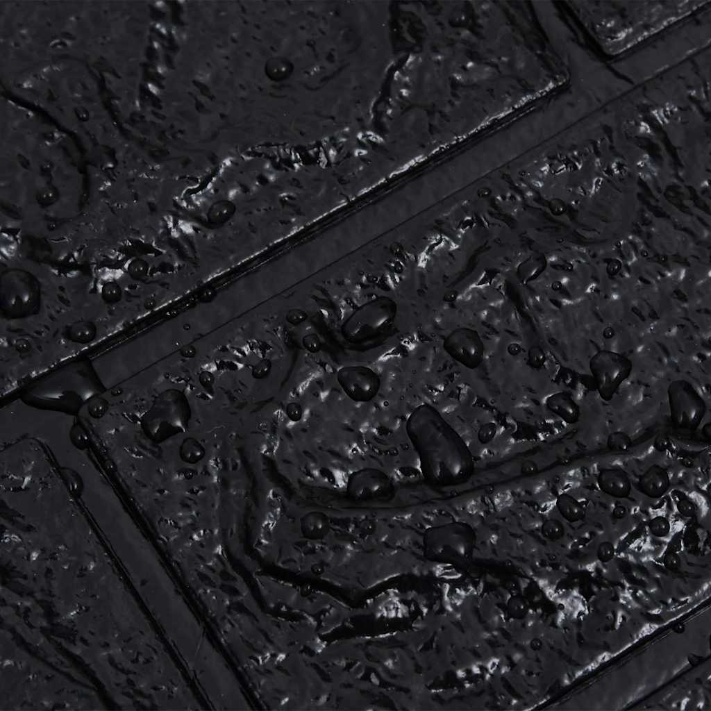 150724 vidaXL 3D Wallpaper Bricks Self-adhesive 10 pcs Black