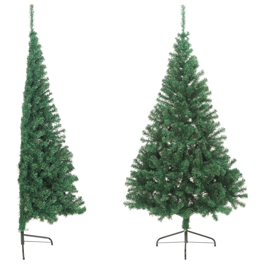 vidaXL Artificial Half Christmas Tree with Stand Green 240 cm PVC