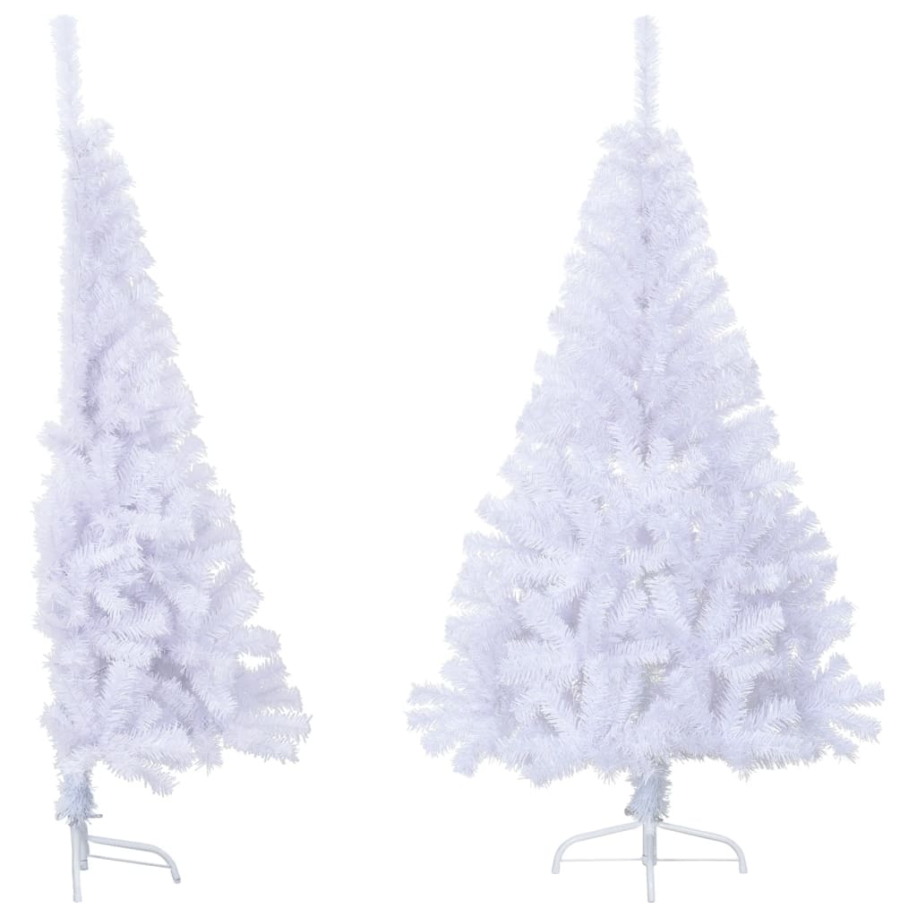 vidaXL Artificial Half Christmas Tree with Stand White 120 cm PVC