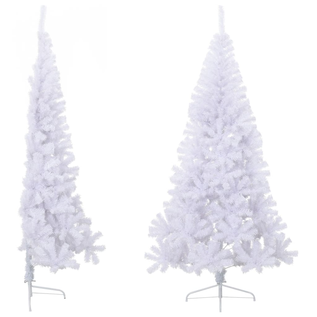 vidaXL Artificial Half Christmas Tree with Stand White 180 cm PVC