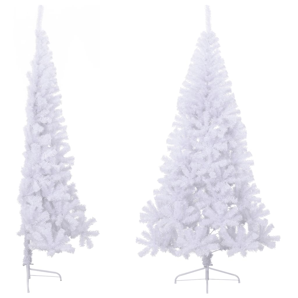 vidaXL Artificial Half Christmas Tree with Stand White 240 cm PVC