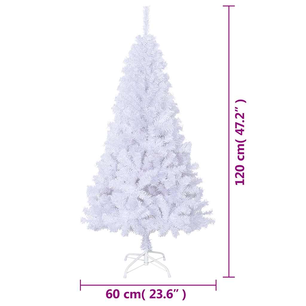 vidaXL Artificial Christmas Tree with Thick Branches White 120 cm PVC