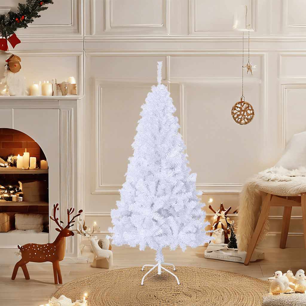 vidaXL Artificial Christmas Tree with Thick Branches White 120 cm PVC