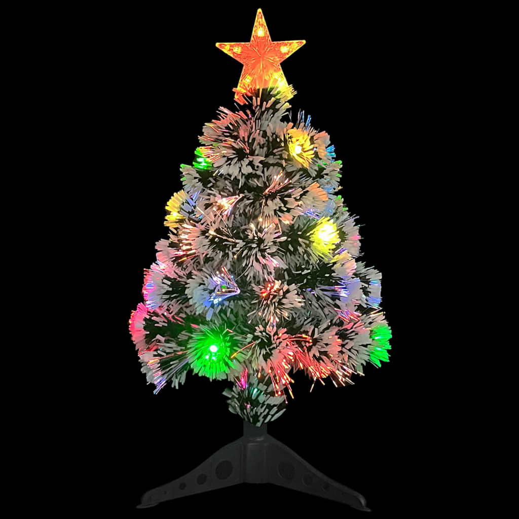 vidaXL Artificial Pre-lit Christmas Tree White&Blue 64 cm Fibre Optic