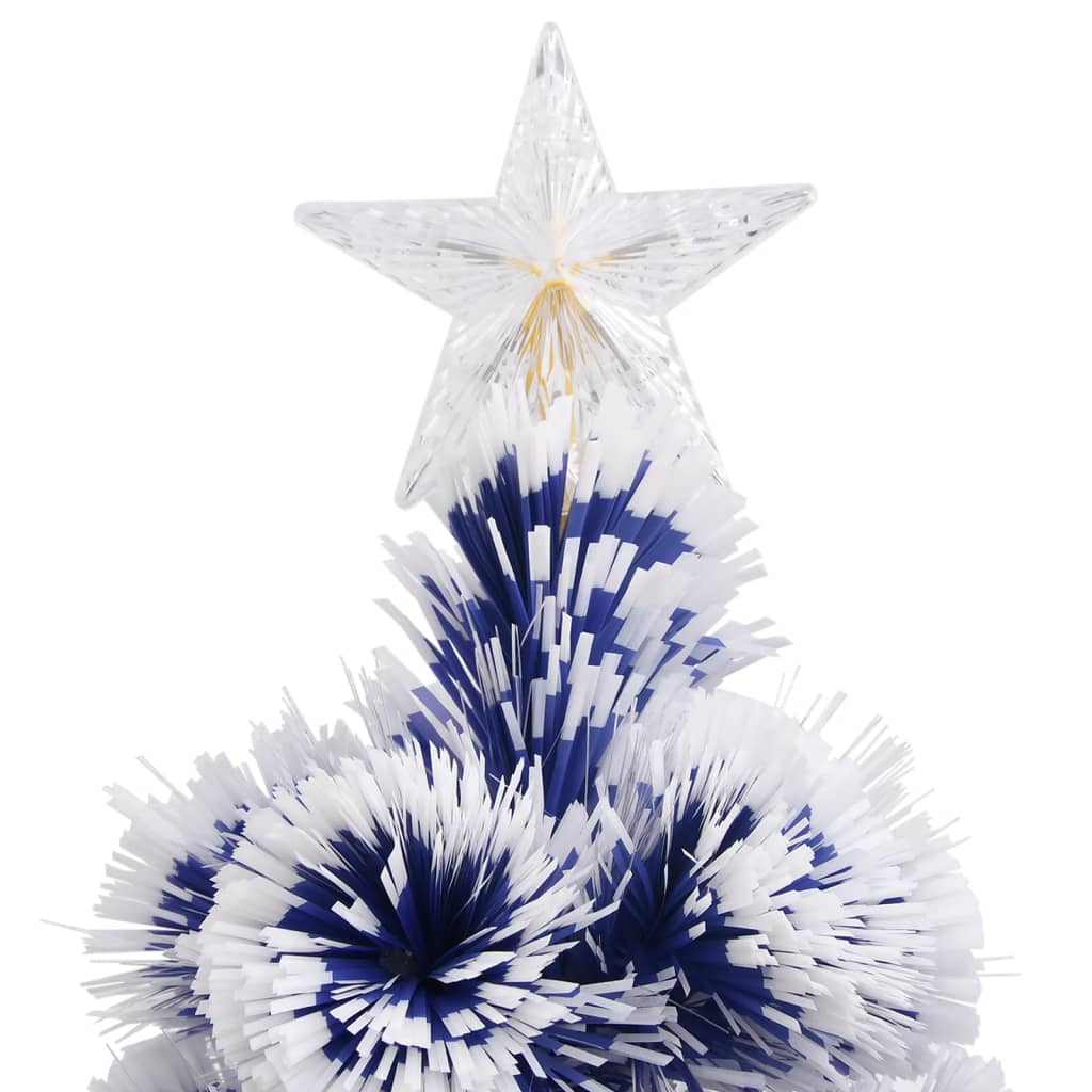 vidaXL Artificial Pre-lit Christmas Tree White&Blue 64 cm Fibre Optic