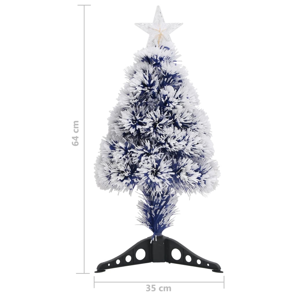 vidaXL Artificial Pre-lit Christmas Tree White&Blue 64 cm Fibre Optic