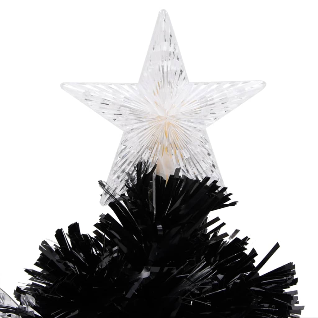 vidaXL Christmas Tree with LED Snowflakes Black 64 cm Fibre Optic