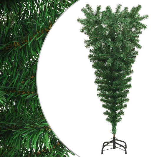 vidaXL Upside-down Artificial Christmas Tree with Stand Green 120 cm