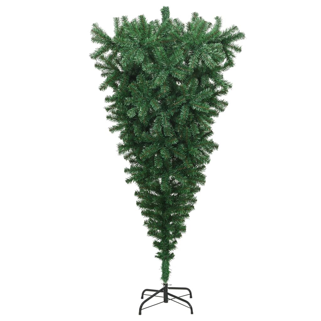 vidaXL Upside-down Artificial Christmas Tree with Stand Green 180 cm