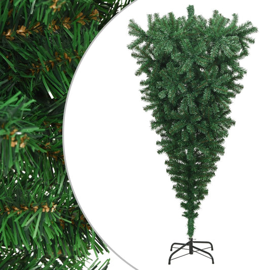 vidaXL Upside-down Artificial Christmas Tree with Stand Green 210 cm