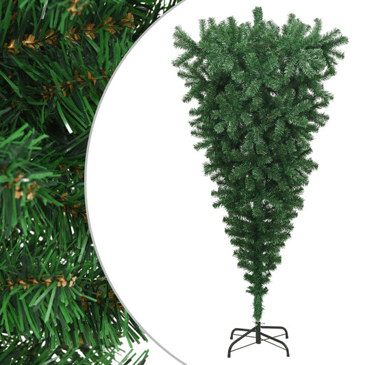 vidaXL Upside-down Artificial Christmas Tree with Stand Green 240 cm