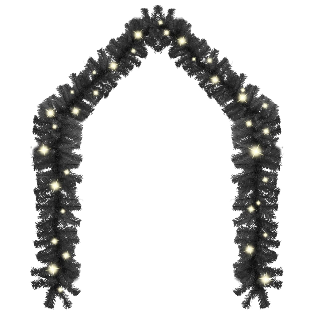 vidaXL Christmas Garland with LED Lights 5 m Black