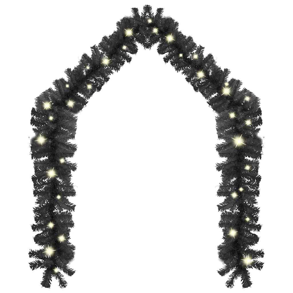 vidaXL Christmas Garland with LED Lights 10 m Black