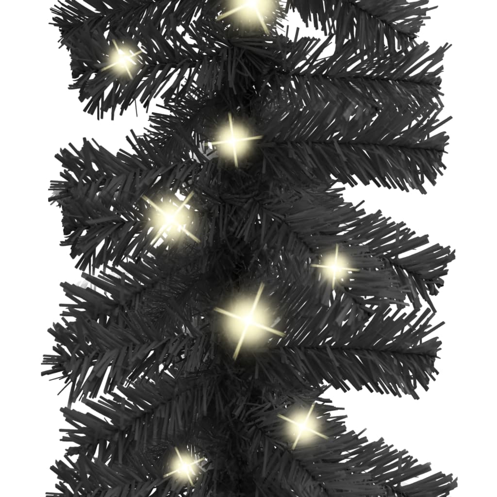 vidaXL Christmas Garland with LED Lights 10 m Black