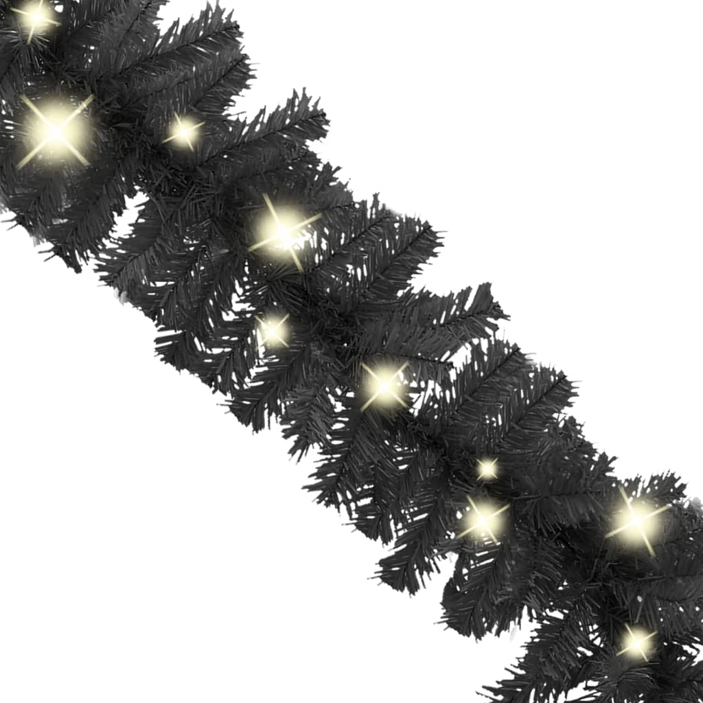 vidaXL Christmas Garland with LED Lights 20 m Black