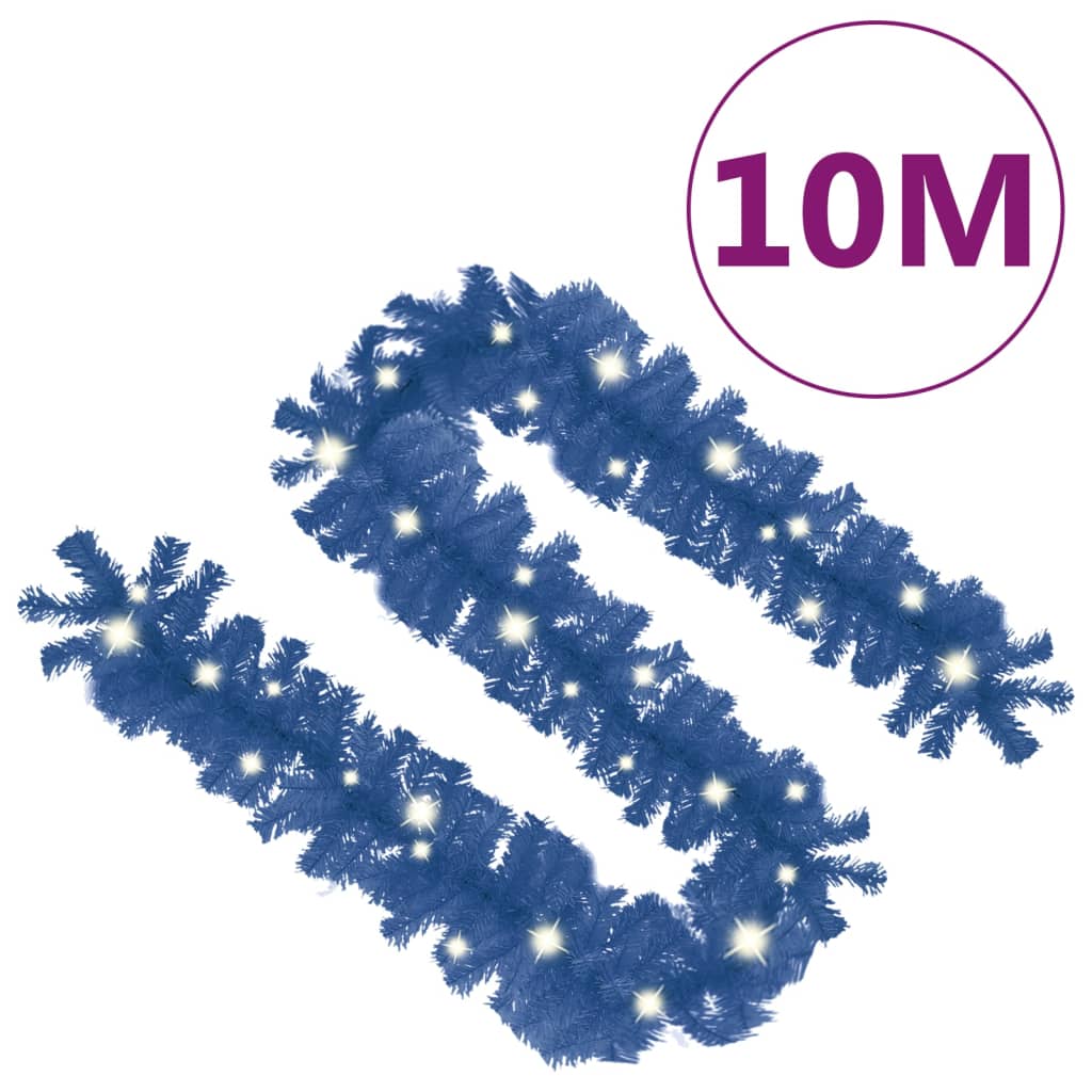 vidaXL Christmas Garland with LED Lights 10 m Blue