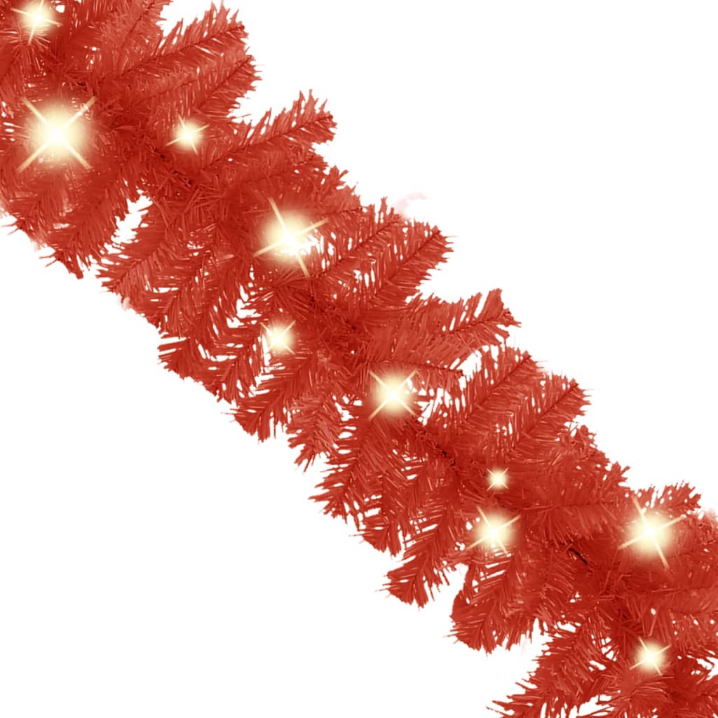 vidaXL Christmas Garland with LED Lights 20 m Red