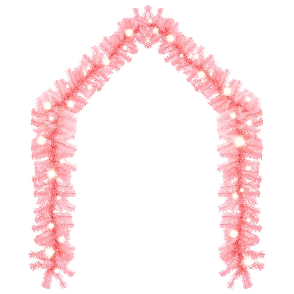 vidaXL Christmas Garland with LED Lights 5 m Pink