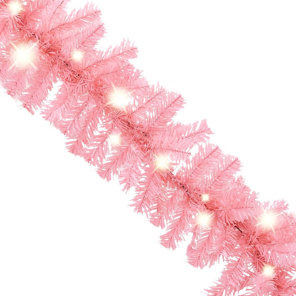 vidaXL Christmas Garland with LED Lights 5 m Pink