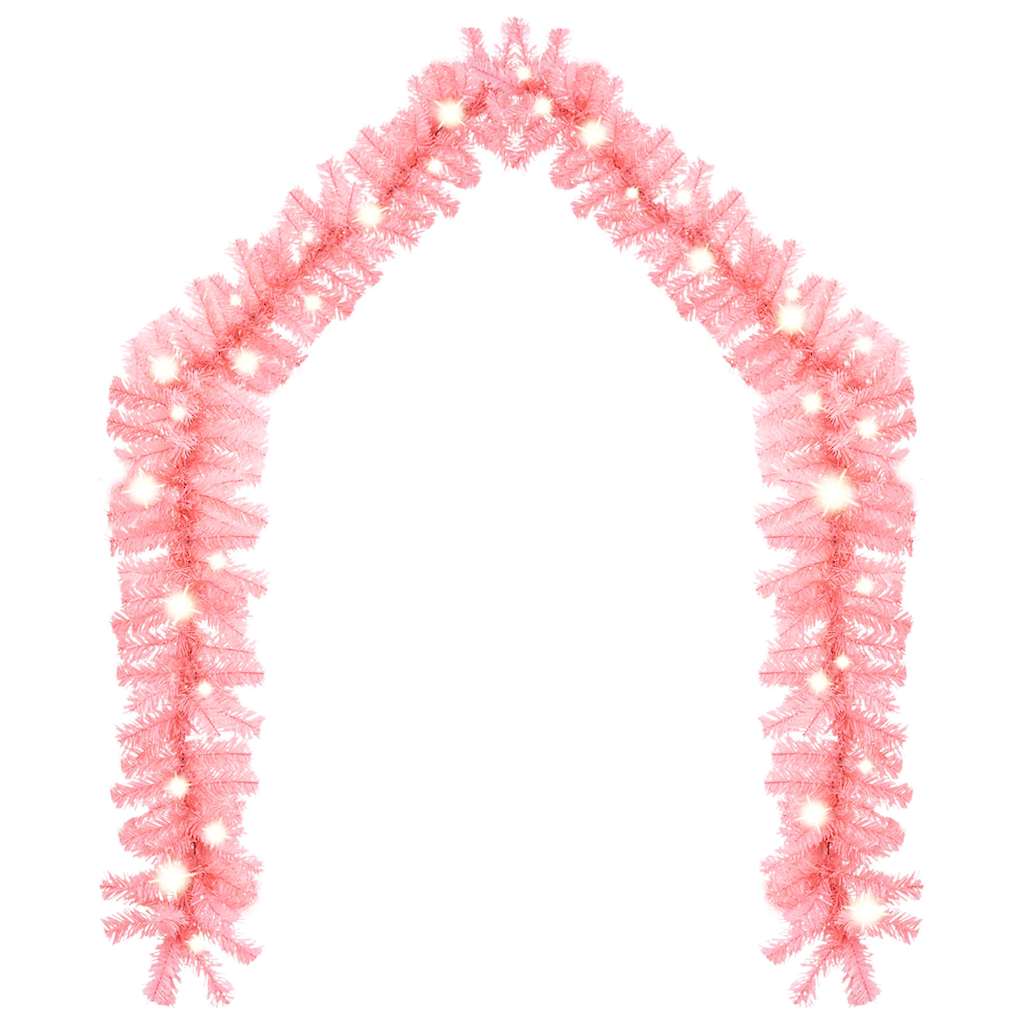 vidaXL Christmas Garland with LED Lights 20 m Pink