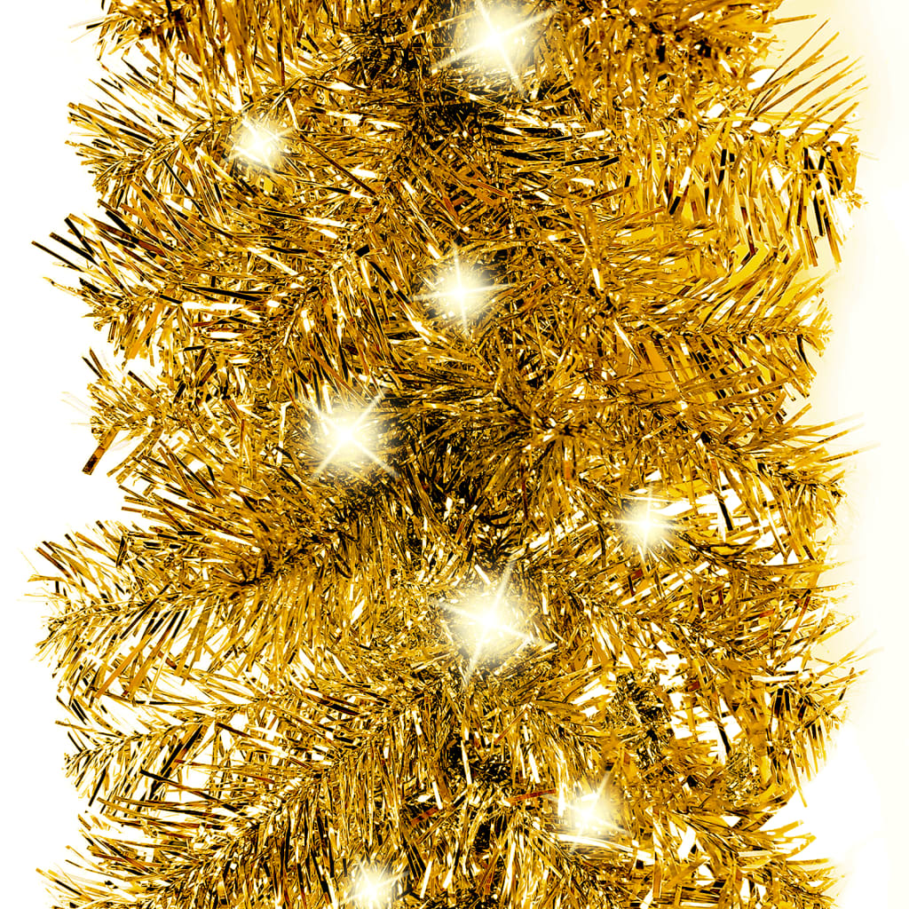 vidaXL Christmas Garland with LED Lights 5 m Gold