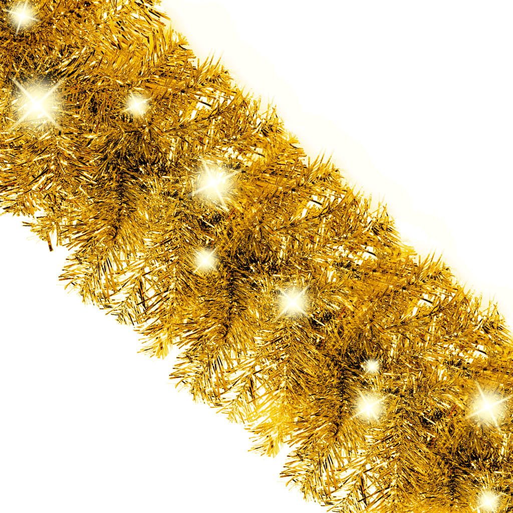 vidaXL Christmas Garland with LED Lights 5 m Gold