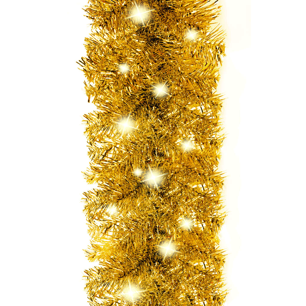 vidaXL Christmas Garland with LED Lights 5 m Gold