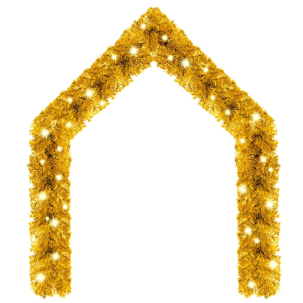 vidaXL Christmas Garland with LED Lights 10 m Gold