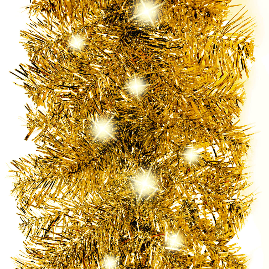 vidaXL Christmas Garland with LED Lights 20 m Gold