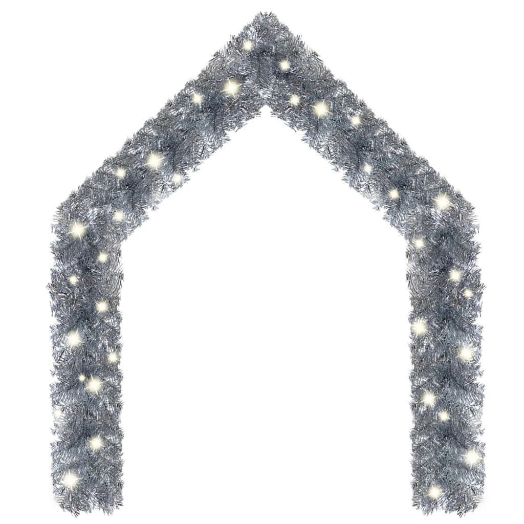 vidaXL Christmas Garland with LED Lights 10 m Silver