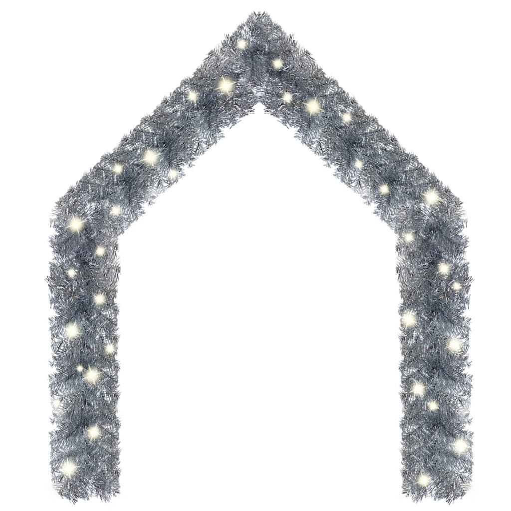 vidaXL Christmas Garland with LED Lights 20 m Silver