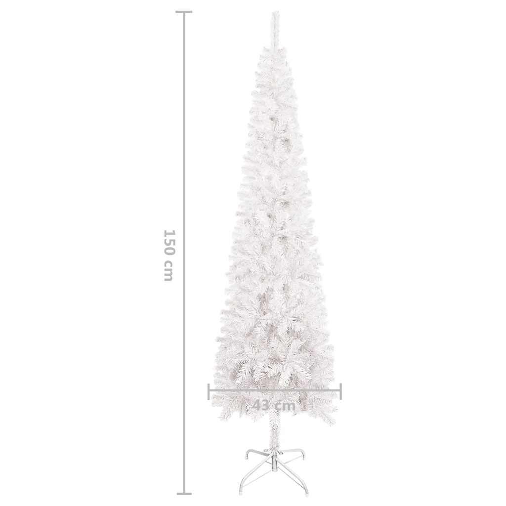 vidaXL Slim Christmas Tree White 150 cm