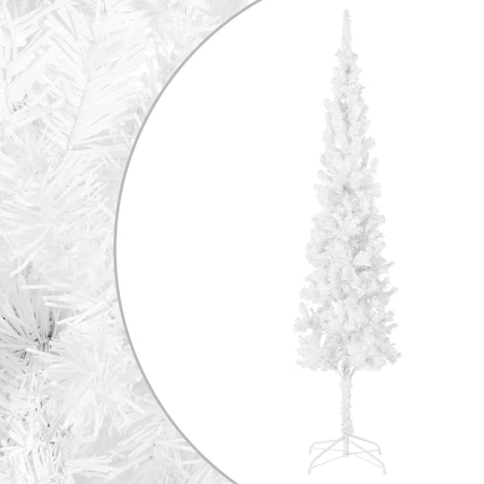 vidaXL Slim Christmas Tree White 210 cm