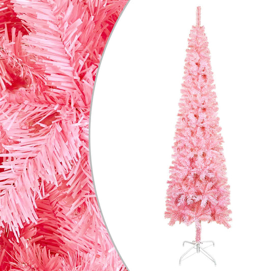 vidaXL Slim Christmas Tree Pink 240 cm