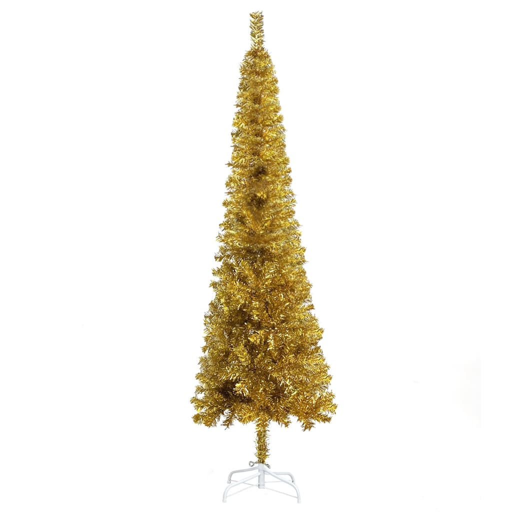 vidaXL Slim Christmas Tree Gold 120 cm