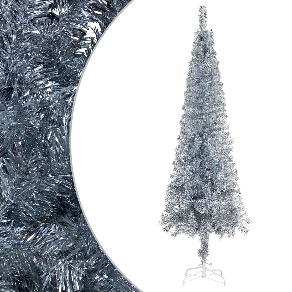 vidaXL Slim Christmas Tree Silver 120 cm