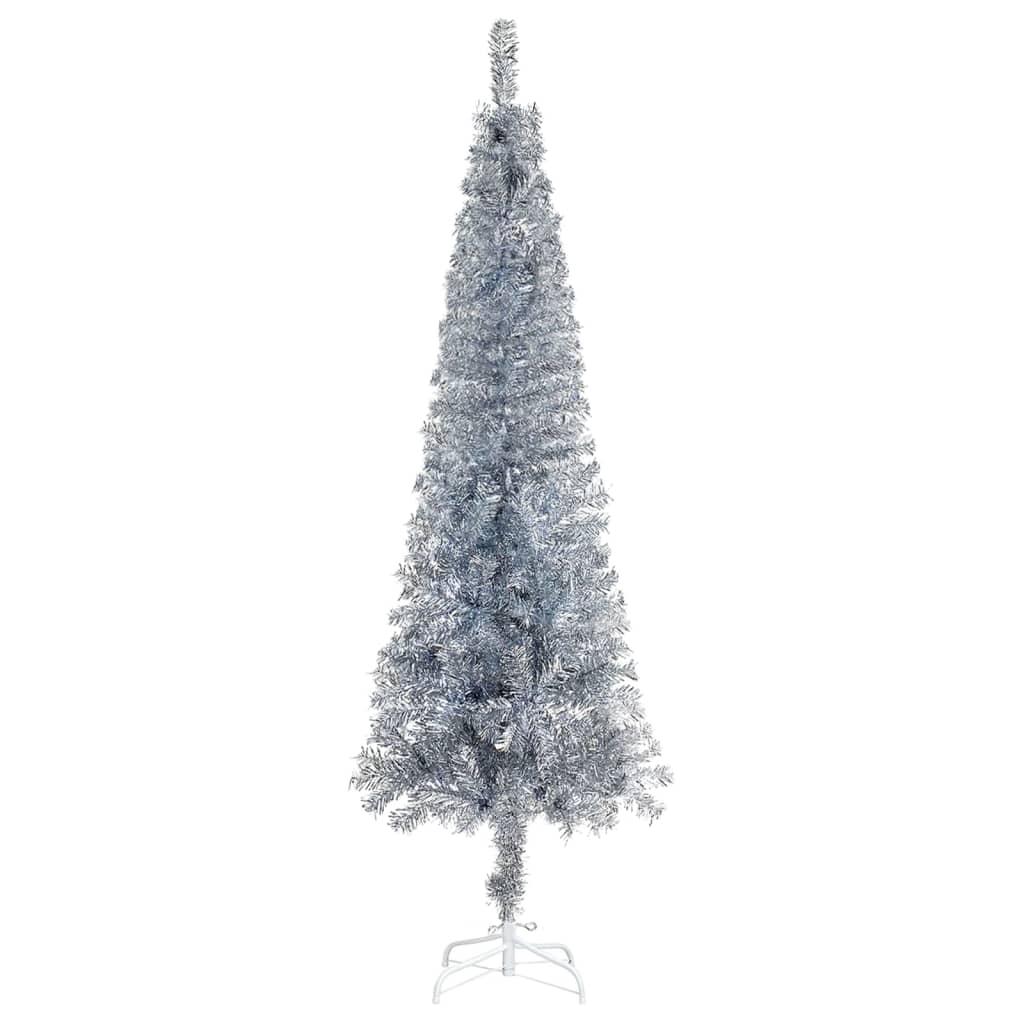 vidaXL Slim Christmas Tree Silver 120 cm