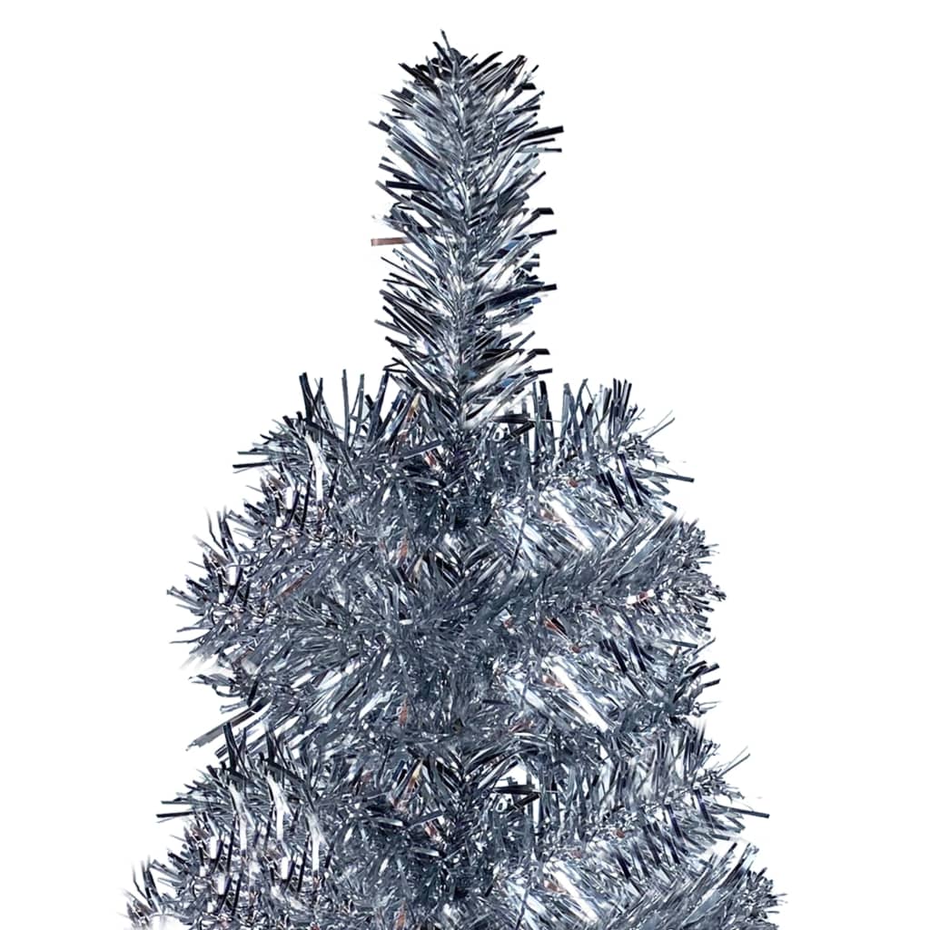 vidaXL Slim Christmas Tree Silver 210 cm