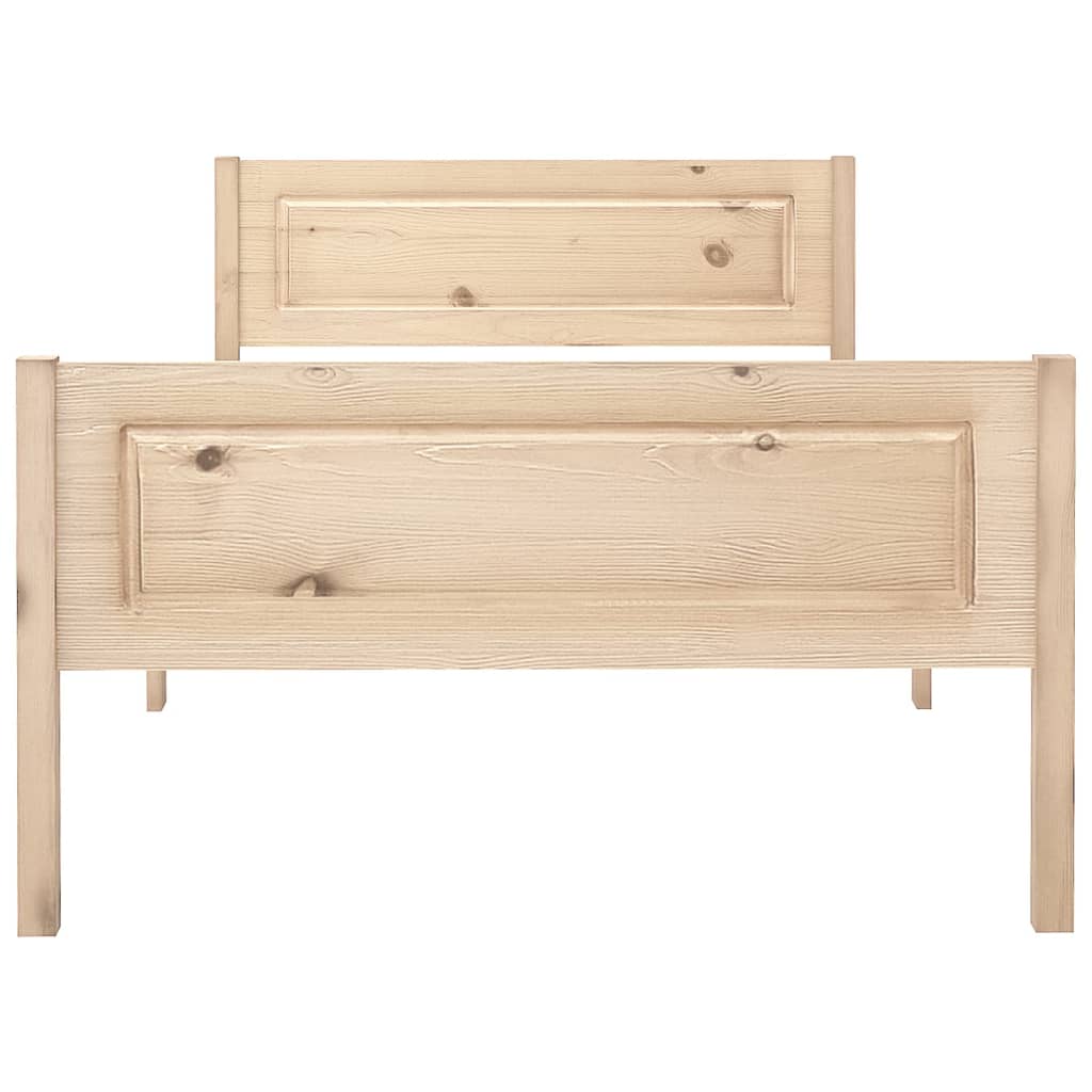 Bed Frame | Natural Wood | Solid Pinewood, Plywood | 100x200 cm