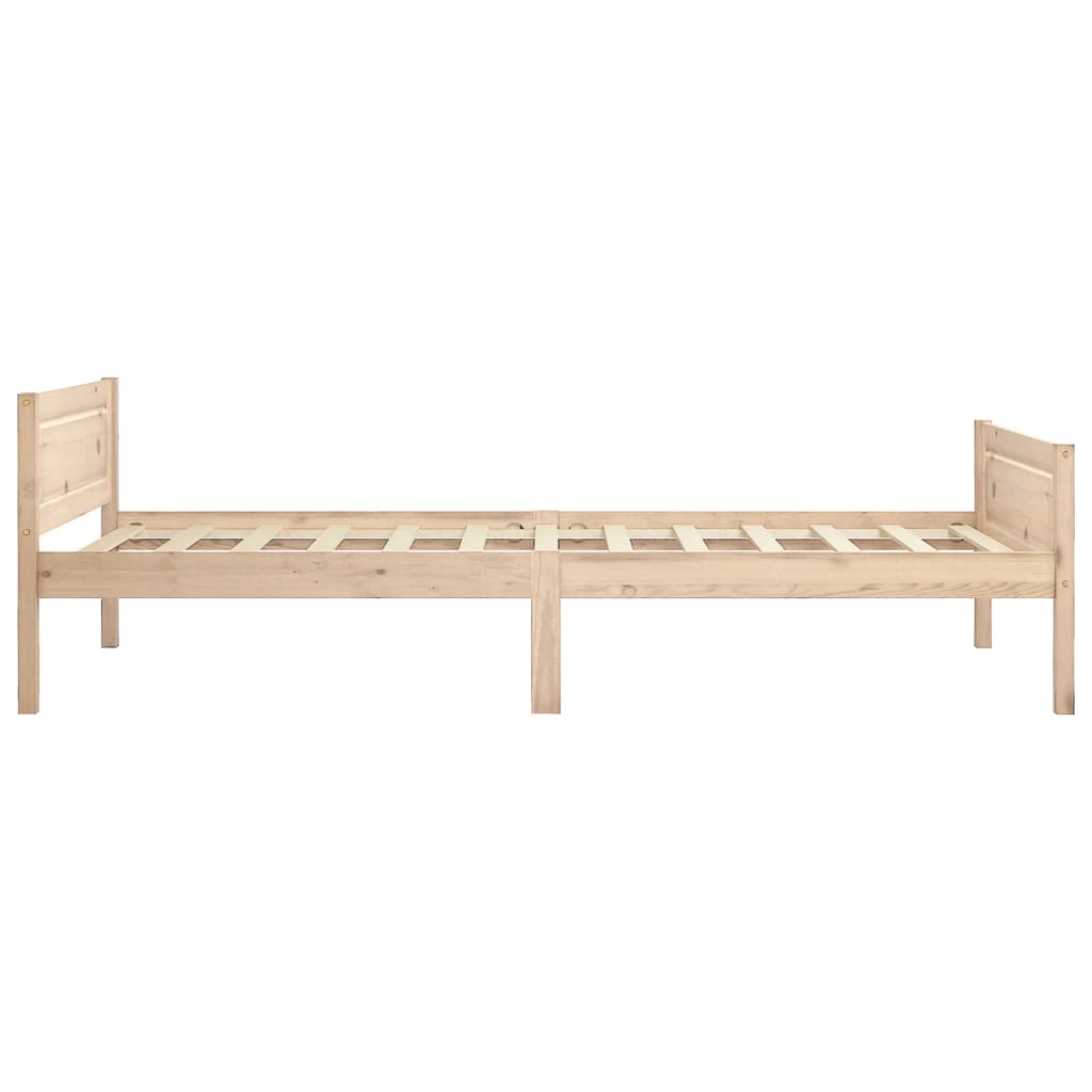 Bed Frame | Natural Wood | Solid Pinewood, Plywood | 100x200 cm
