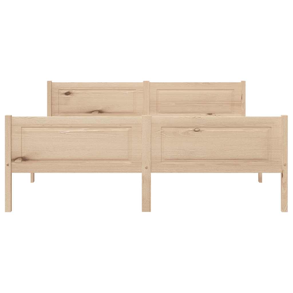 Bed Frame | Natural Wood | Solid Pinewood, Plywood | Double