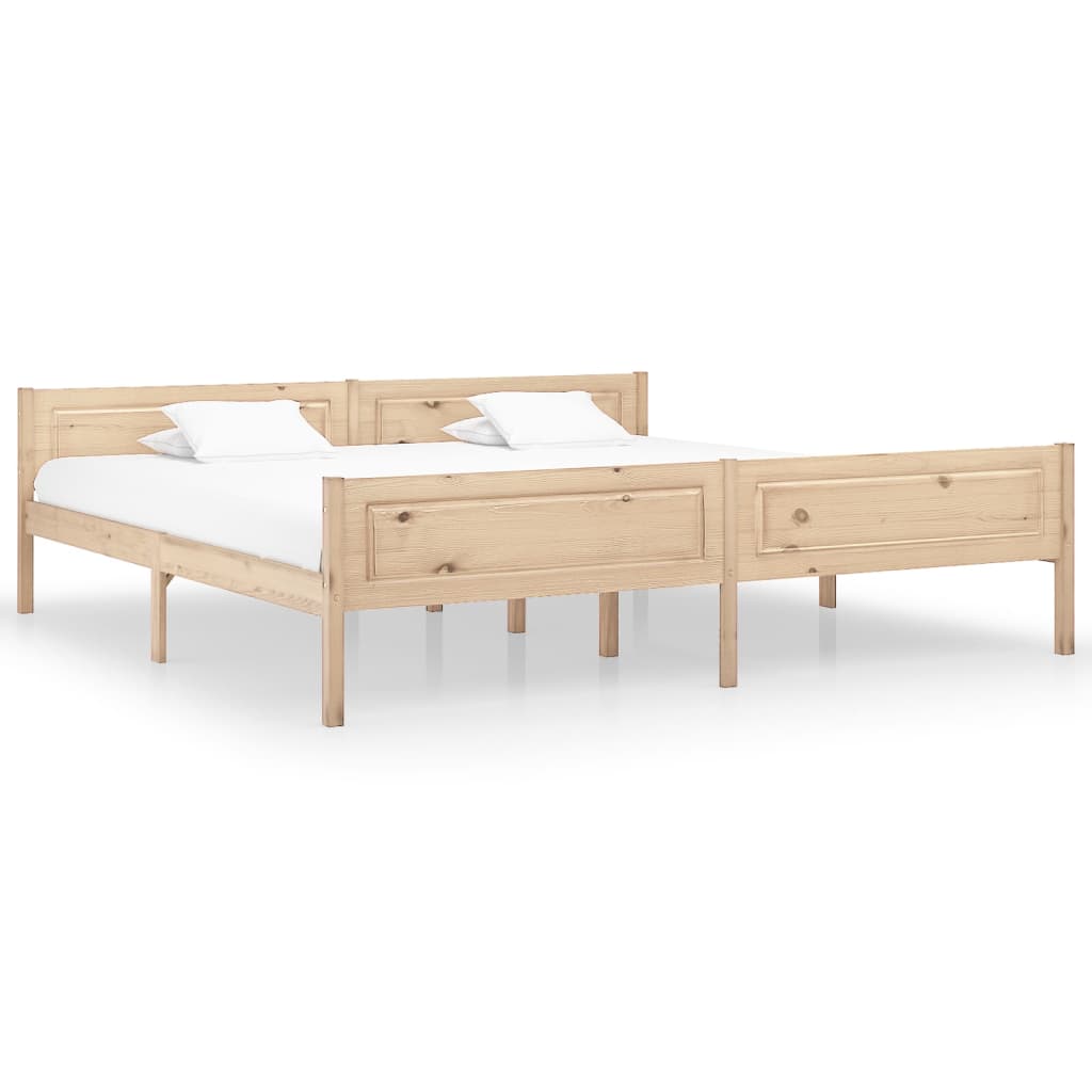 Bed Frame | Natural Pine | Solid pinewood, plywood slats | Double