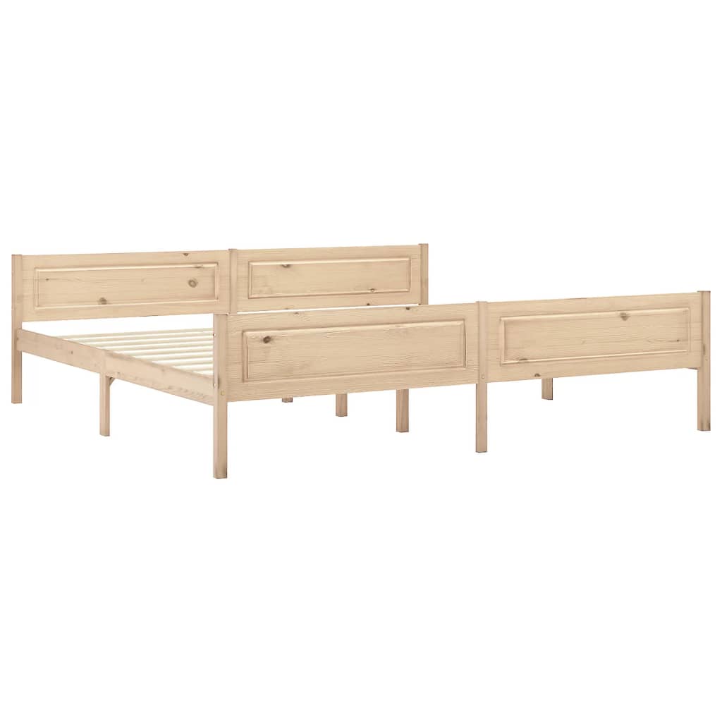 Bed Frame | Natural Pine | Solid pinewood, plywood slats | Double