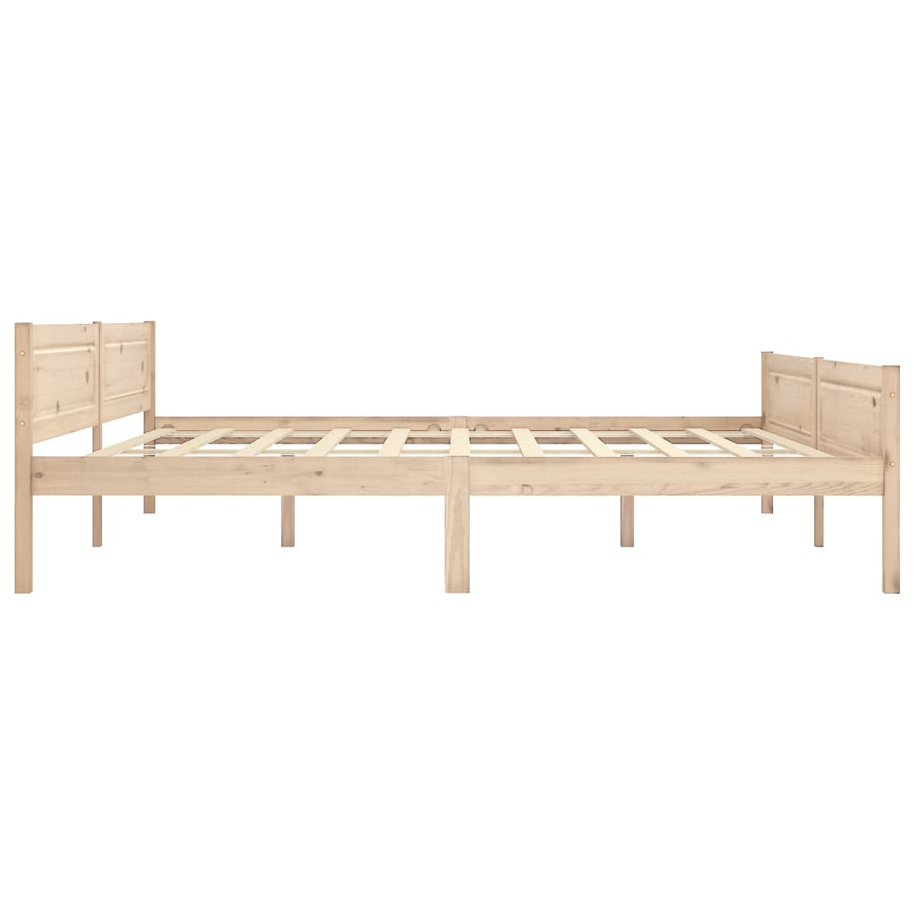 Bed Frame | Natural Pine | Solid pinewood, plywood slats | Double