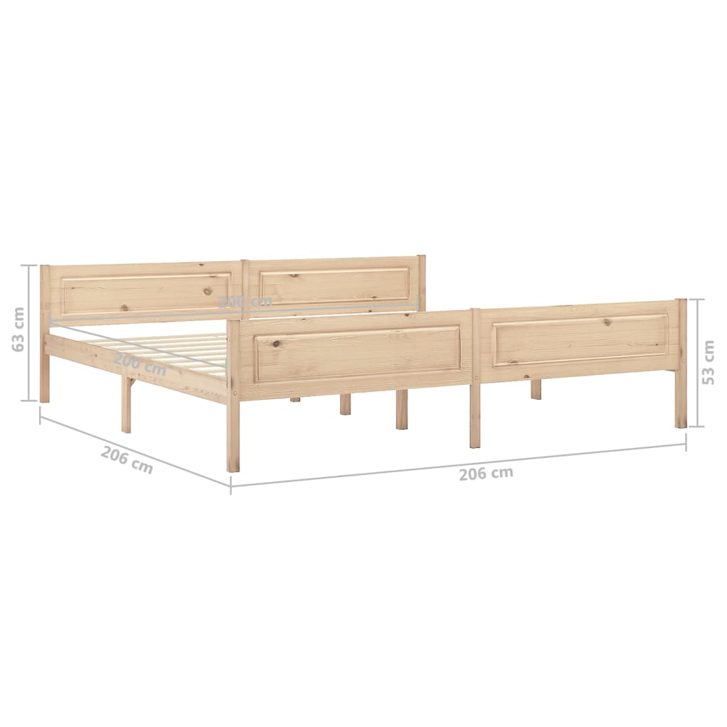 Bed Frame | Natural Pine | Solid pinewood, plywood slats | Double