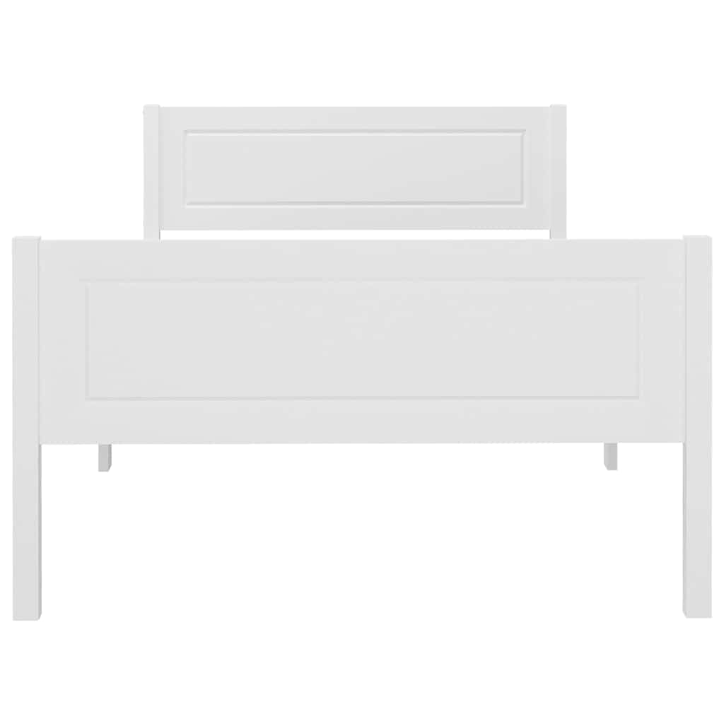 Bed Frame without Mattress Solid Pinewood White 90x200 cm