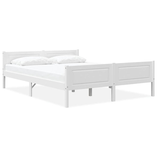 vidaXL Bed Frame without Mattress Solid Pinewood White 160x200 cm