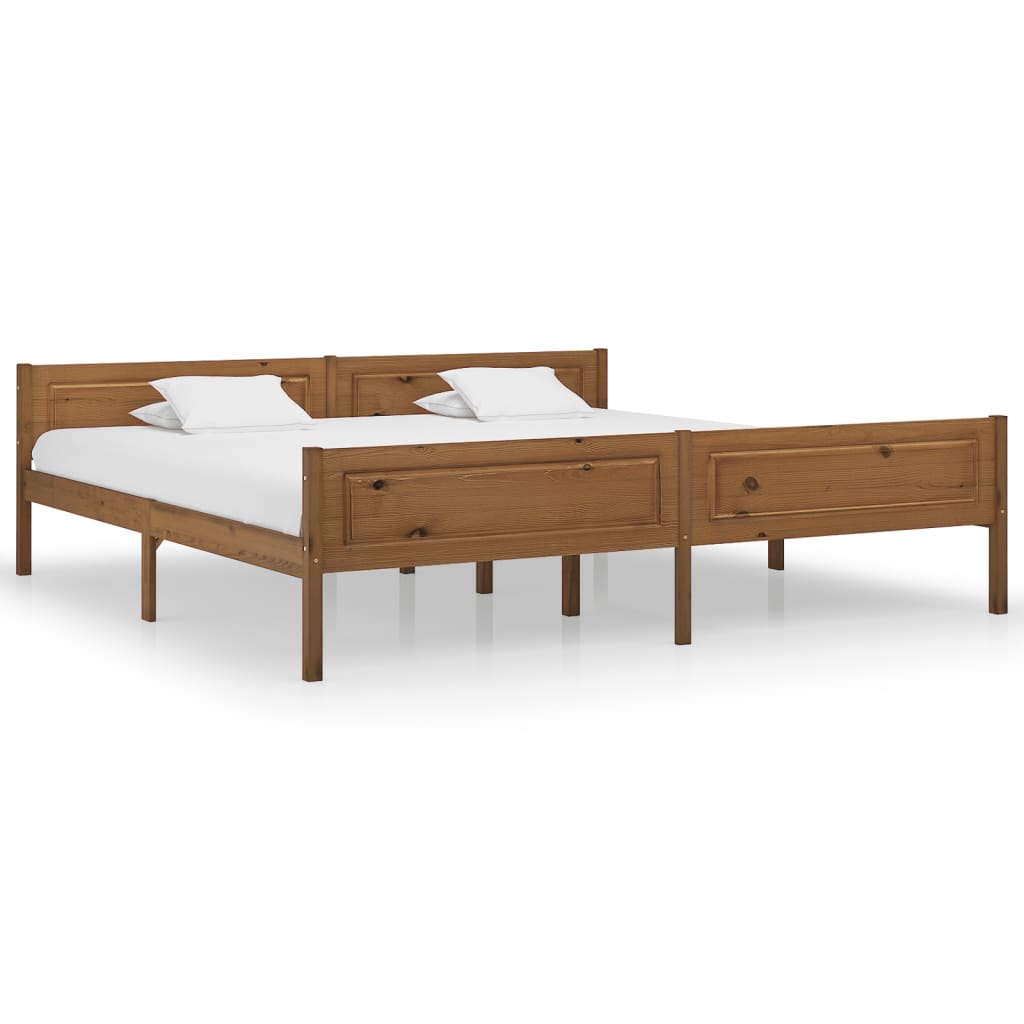 Bed Frame | Honey Brown | Solid Pine Wood, Plywood | Double | Bed Frame
